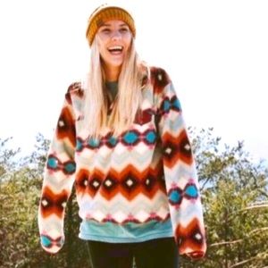 RARE PATAGONIA SYNCHILLA Wild Desert Beryl Aztec Pullover Snap-T Fleece Jacket